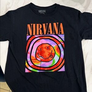 NIRVANA Black Tee with Vibrant Graphic size Youth medium
